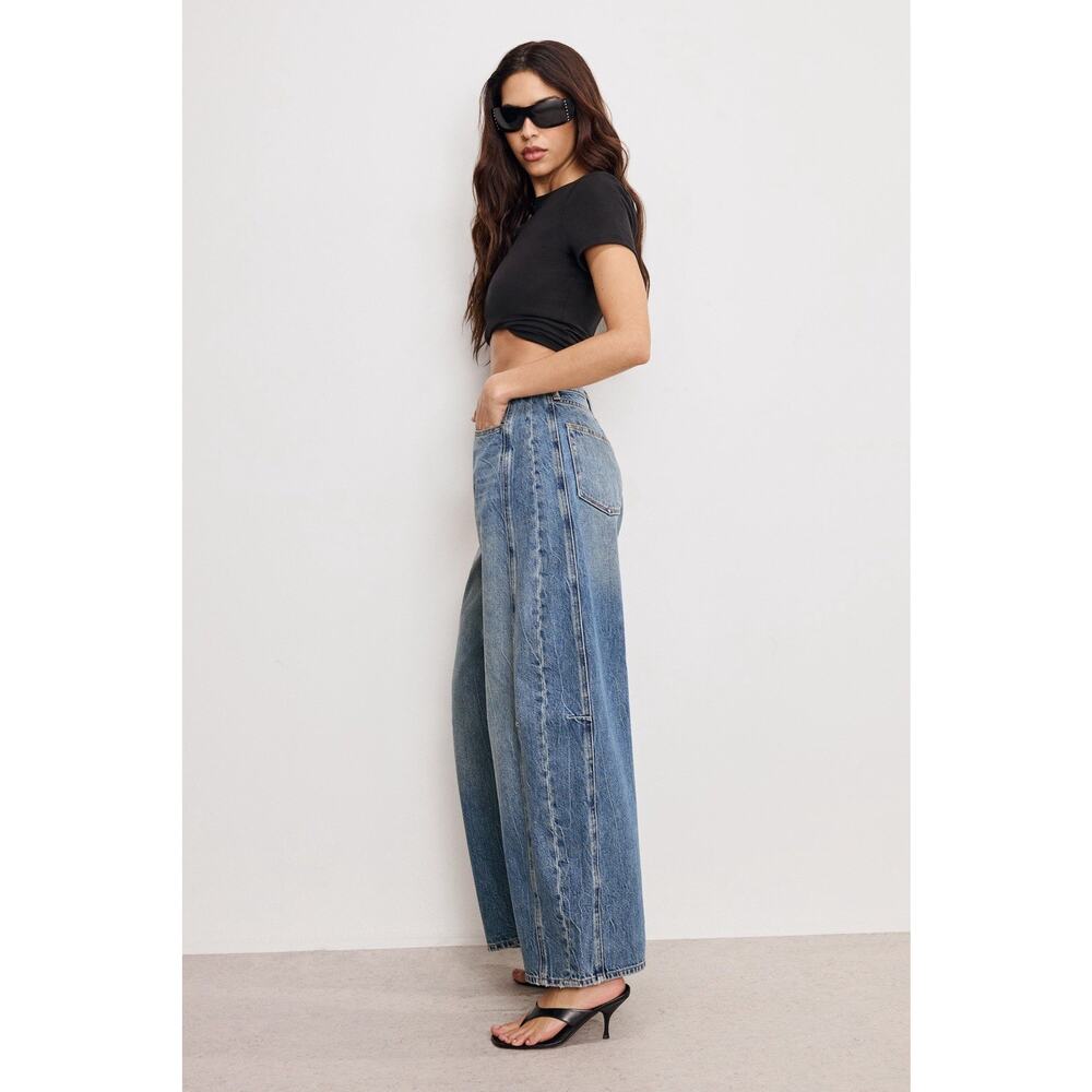 Good American / GOOD EXTREME BARREL JEANS Size Indigo Women’s New 0/25 - Picture 2 of 16